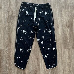 Soma Star Print Embraceable Pajama Pants Black & Gold Size Small